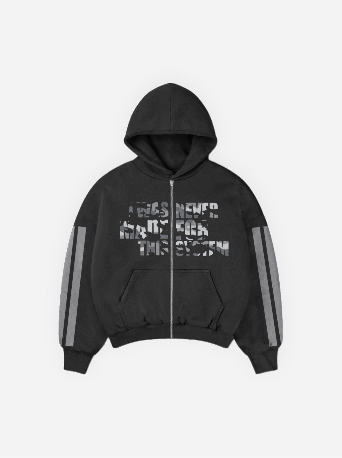 I WAS NEVER MADE BLACK ZIP HOODIE